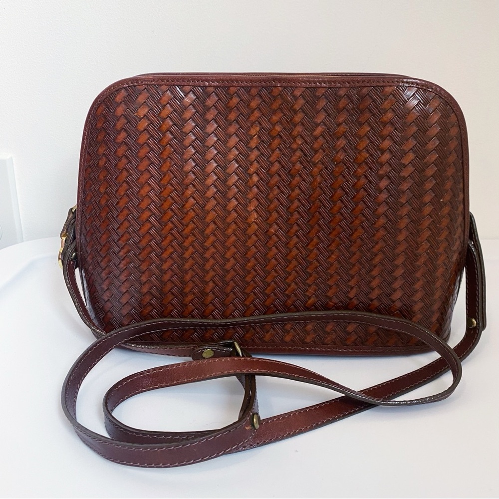 Brahmin Woven Leather Should or Crossbody Handbag Purse
